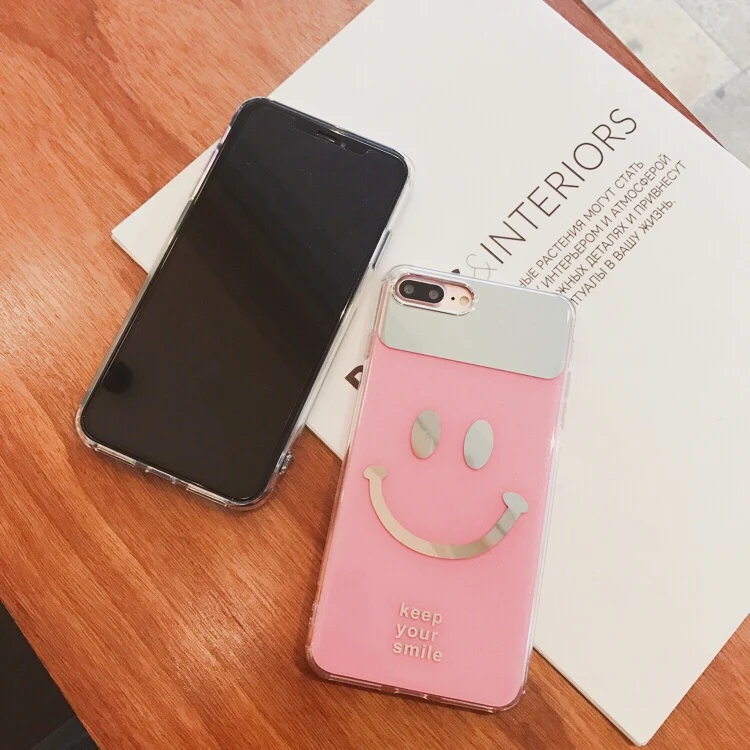 Зеркальный смайлик Funda iphone 7 Чехол imd чехол для телефона 6 S 8 Plus X Xr XS максимальный