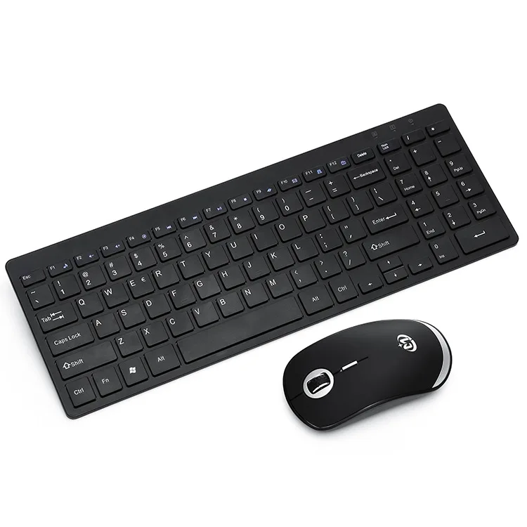 Black Zienstar ультра тонкий 2,4G Беспроводная клавиатура мышь комбо с usb-приемником для Macbook, компьютера, ПК, ноутбука, ТВ-бокса и Smart tv - Цвет: Black