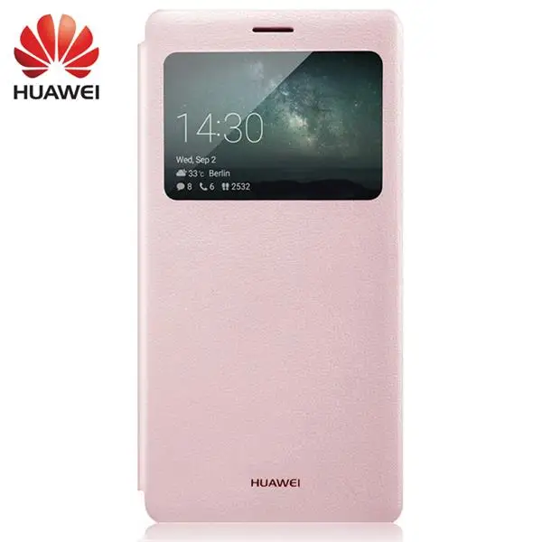 Pink Чехол-книжка для huawei mate S, чехол с умным окошком, роскошный чехол для huawei mate S из искусственной кожи, защитный чехол-подставка для сна - Цвет: Pink