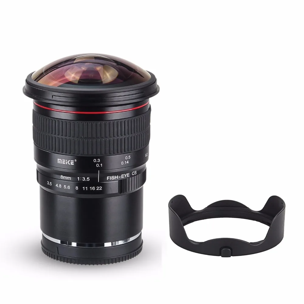 Широкоугольный объектив «рыбий глаз» Meike 8 мм f/3,5 для камеры Nikon F-mount с APS-C