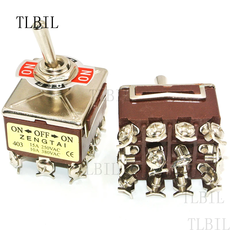 AC 380 V 10A вкл/выкл/вкл 3 положения 12 Pin запирающий переключатель 4PDT|Выключатели| |