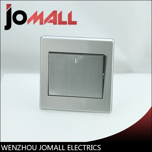 Роскошный настенный выключатель Панель света 1 Gang 2 Way Кнопка клавишный 16A 110 ~ 250 В