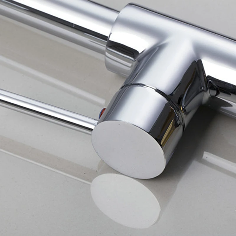 Хромированный полированный смеситель для раковины с нажимной кнопкой |