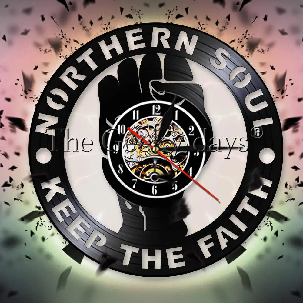Настенные часы с виниловой пластиной и надписью Keep The Faith | Дом сад