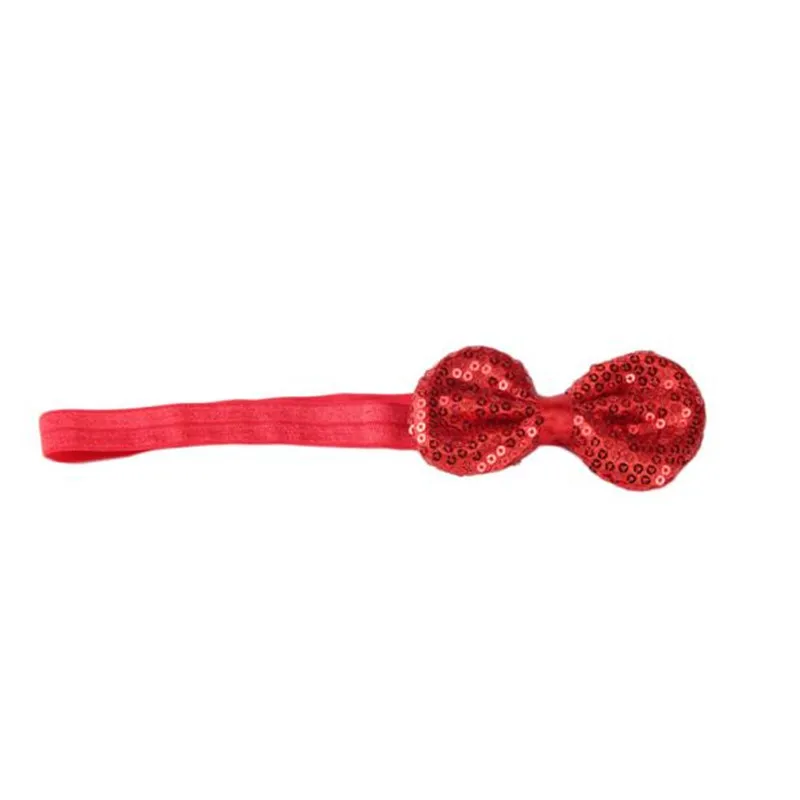 Red Однотонные повязки с блестками для маленьких девочек, Эластичные аксессуары для волос, Детские волосы для девочек, повязка, аксессуары, шевроу - Цвет: Red
