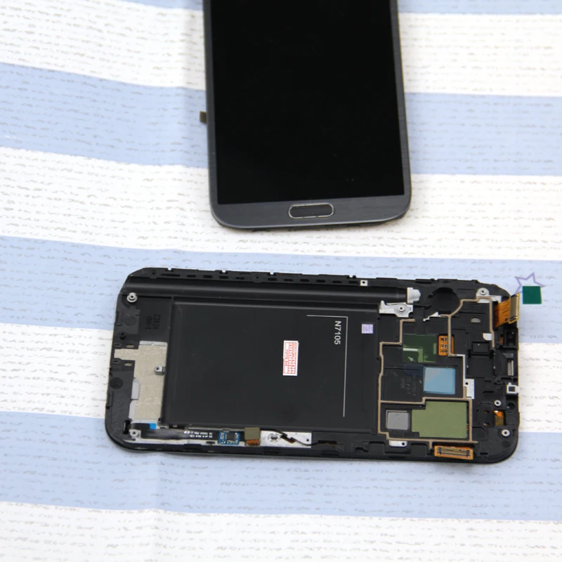 Серый Белый для Samsung Galaxy Note2 Note 2 N7105 ЖК экран телефона с рамкой сенсорного