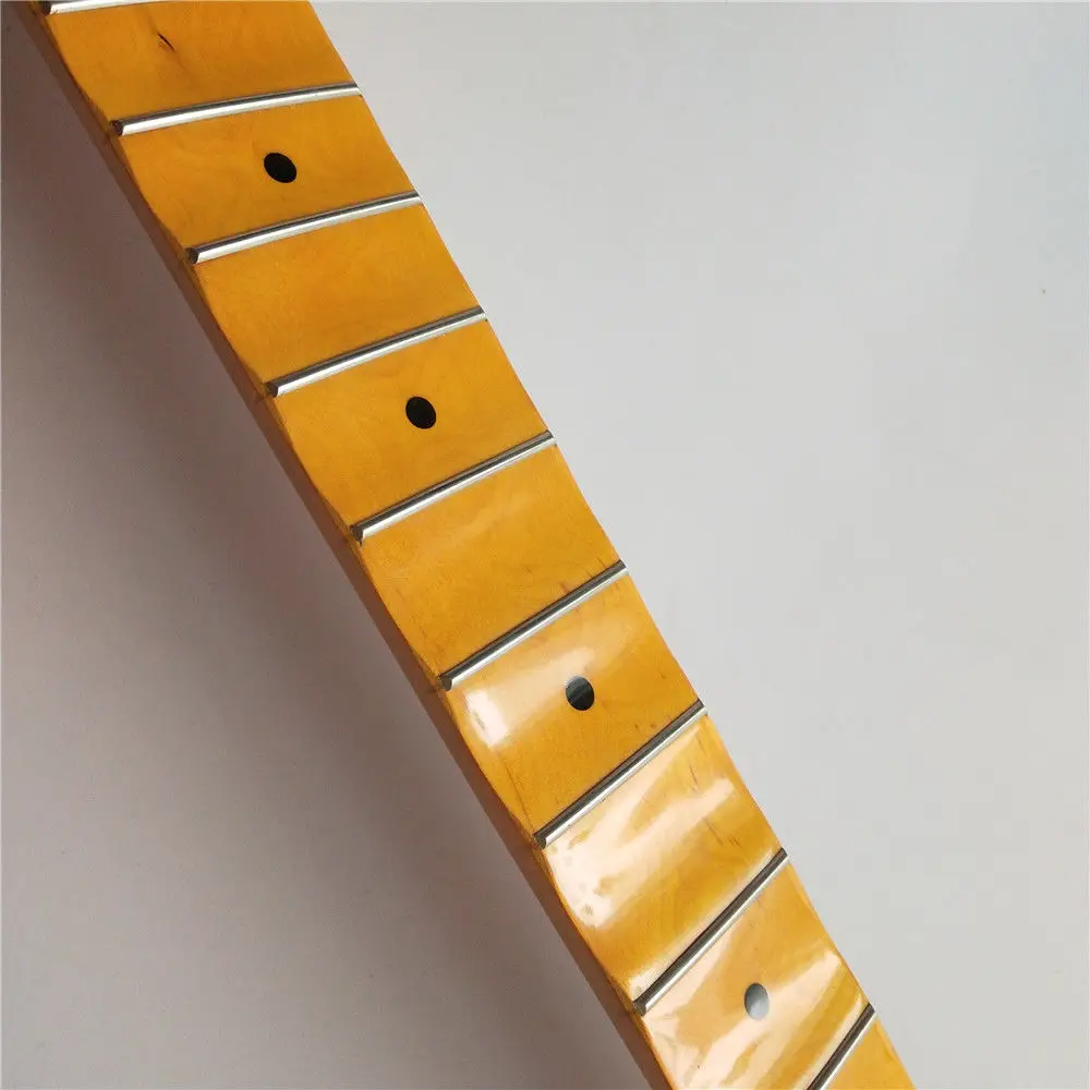 New Full scalloped Guitar Neck Replacement 24 Fret Maple ST style big headstock | Спорт и развлечения