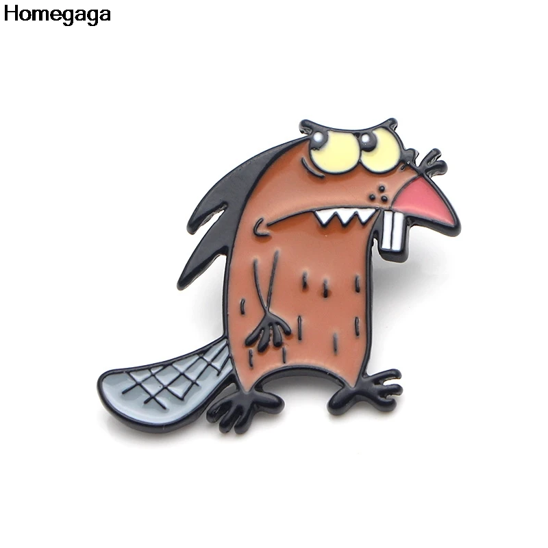 1 Homegaga Angry Beavers металлические цинковые эмалированные Булавки модные медали para рюкзак рубашка сумка броши значок для мужчин женщин D2024 - Цвет: 1