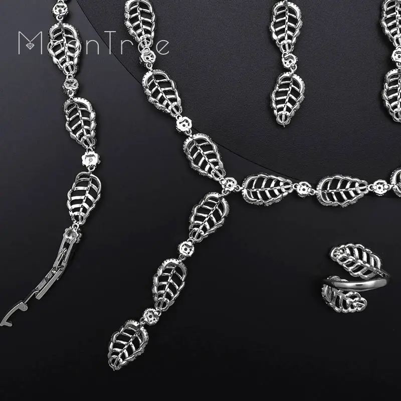 MoonTree роскошный эксклюзивный набор из листьев фианита для свадьбы помолвки