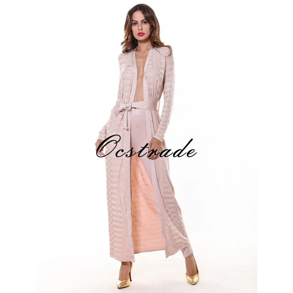 cardigan and pants Весна, новые модные женские брюки, высокое качество, 2 шт., облегающие, телесного цвета, вискоза, бандажные штаны, леггинсы и куртки - Цвет: cardigan and pants