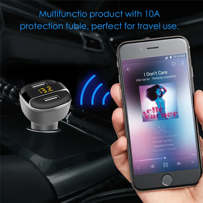 Универсальный двойной Переходник USB для зарядки в машине зарядный кабель монитор