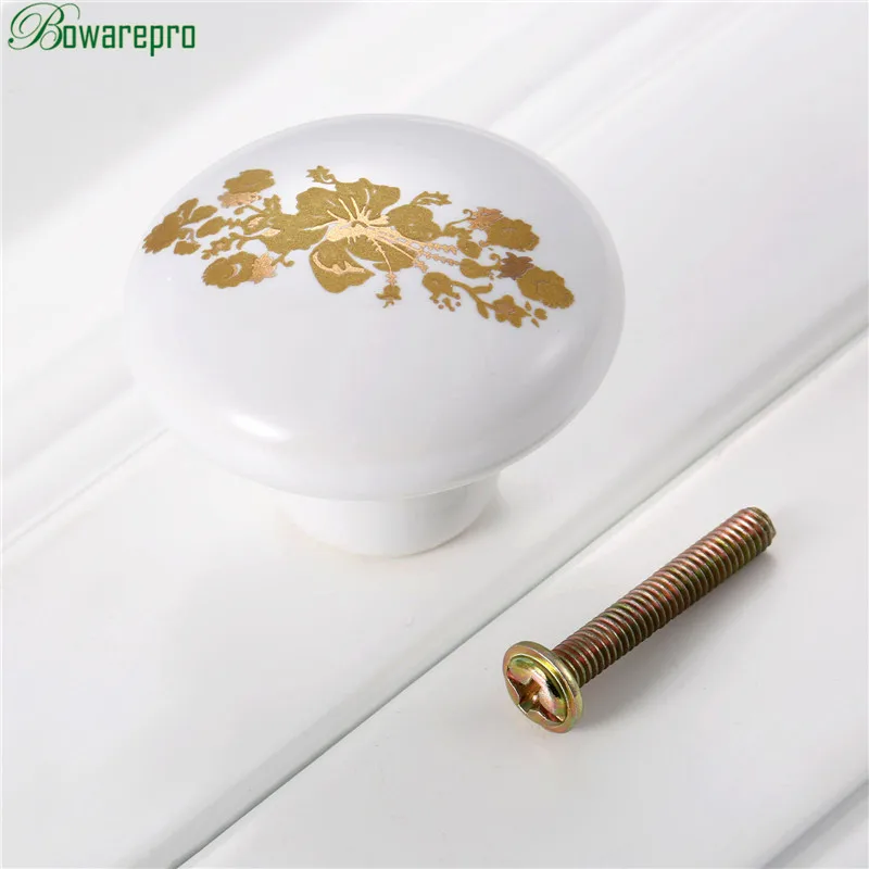 2 Bowarepro мебель керамические ручки для шкафчиков круглая ручка для ящика, шкафа Тянет Шкаф Потяните ручки детей мебельная фурнитура 38 мм 1 шт - Цвет: 2