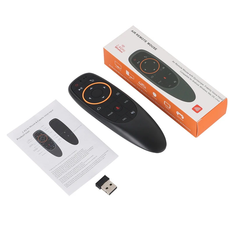 

Wholesale G10 Voice 2.4G Wireless Air Mouse Microphone Gyroscope Remote Control for Android tv box X96 Mini TV Projector