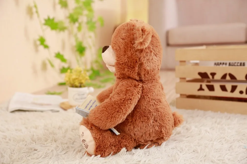 1 шт. 30 см Peek a boo Story time Медвежонок прекрасный мягкий наполнитель электрические игрушки плюшевый медведь образовательная Интерактивная Детская подарок на день рождения