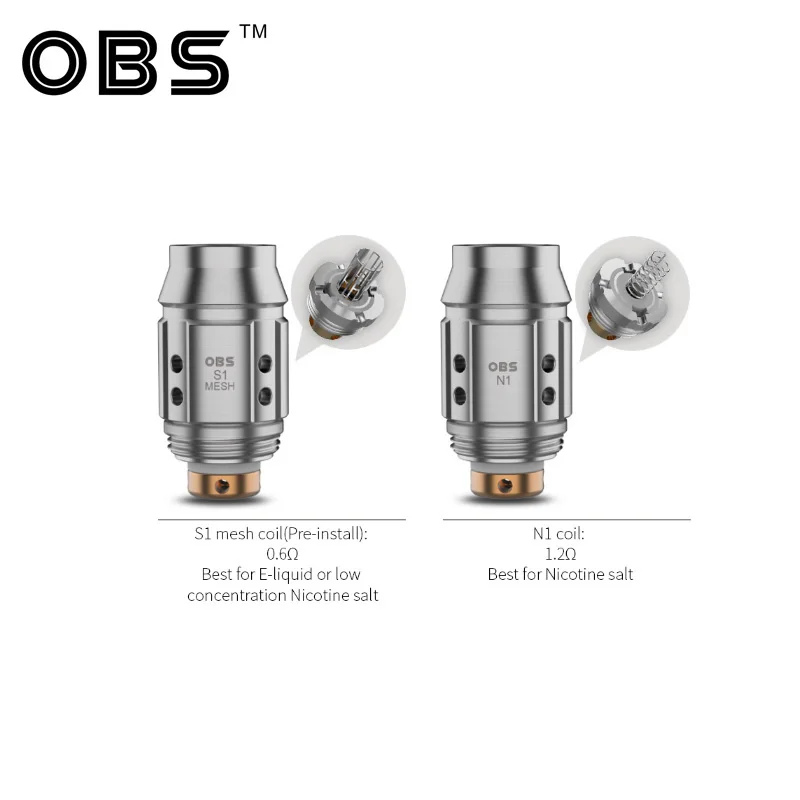 Набор электронных сигарет 2 шт набор Vape OBS KFB2 все в одном стартовый 1500 мАч