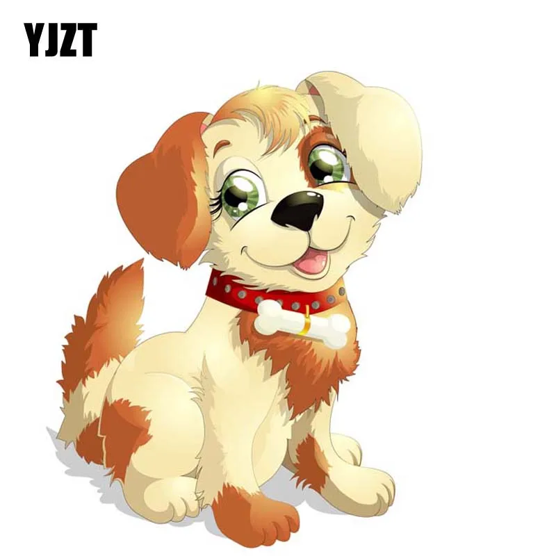 

YJZT 9.5CM*13.5CM A Beautiful And Lovely Puppy PVC Car Sticker Decal 12-30029