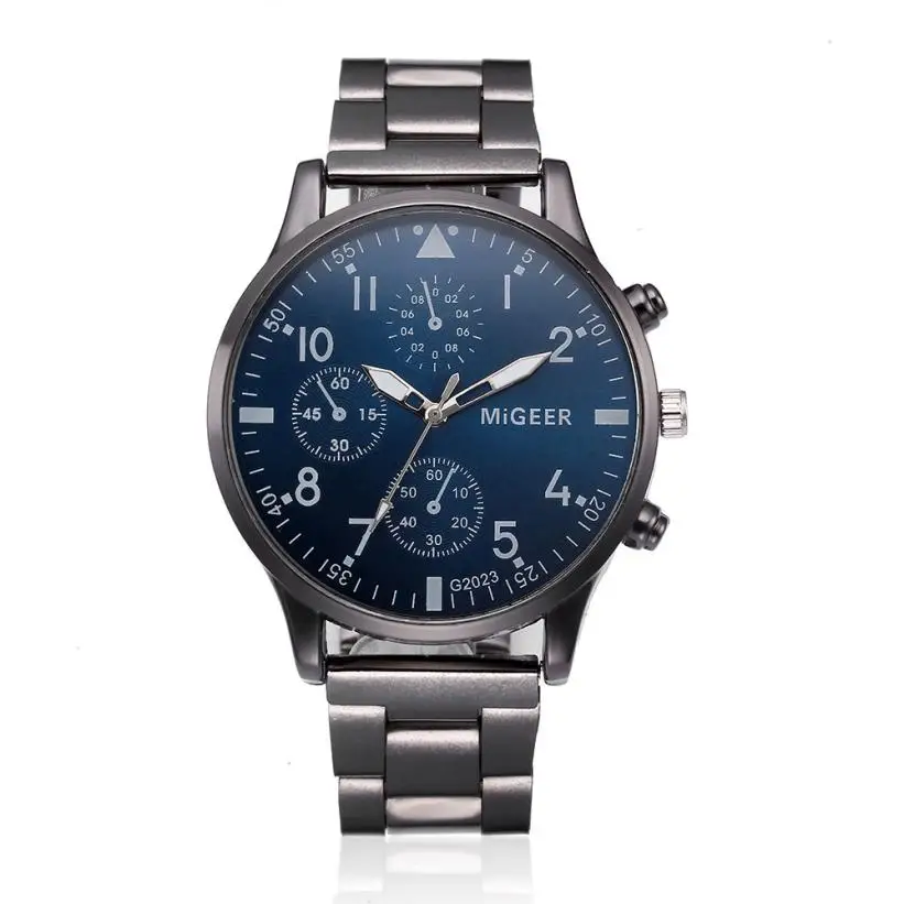 

2019 New Business Men Watches Crystal Stainless Steel Bracelet Analog Quartz Wrist Watch relogios masculino Clock