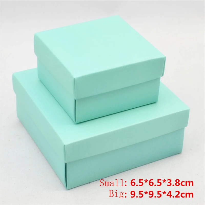 10 шт./лот Tiffany Blue Свадебная коробка для конфет с белой лентой DIY красивая подарочная коробка для ювелирных изделий 6,5*6,5*3,8 см