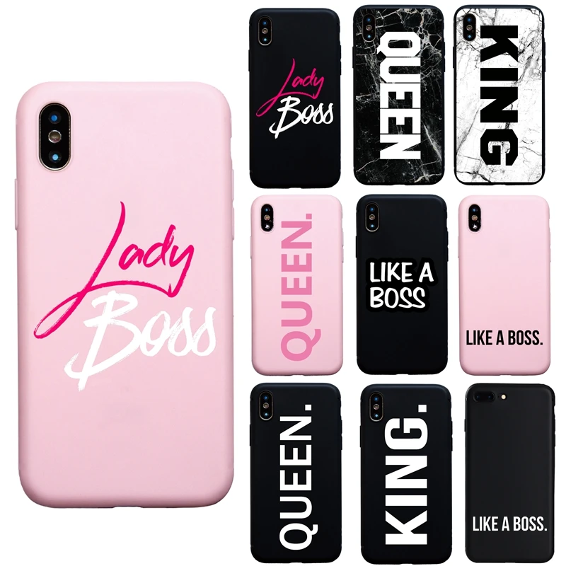 Boss KING QUEEN Мрамор мягкий чехол для телефона iPhone11 Pro Max 8 6 6s плюс 5s SE X XS XR Coque Fundas|case for