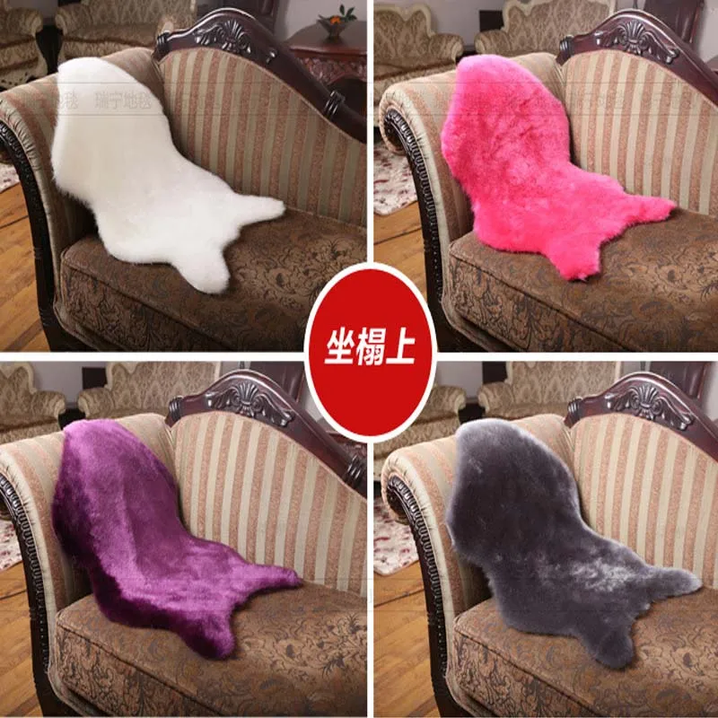 75x200cm Artificial Sheepskin Hairy Carpet Living Room Bedroom Rugs Skin Fur Plain Fluffy Area Washable Faux Mat | Дом и сад