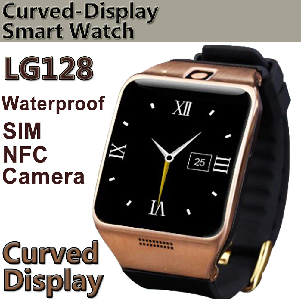 2016 Горячая новинка LG128 Смарт часы носимые с NFC GPS Поддержка sim карты 1.3mp камера