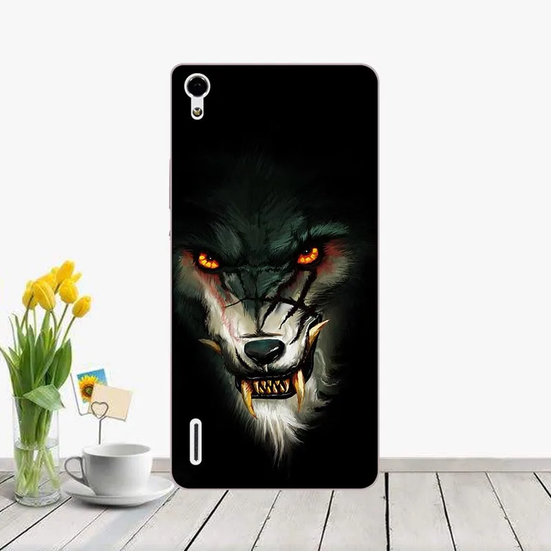

hard Plastic phone case cover For Huawei Ascend P7 P7-L10 P7-L00 phone shell printing design Painted hard case shell Flower