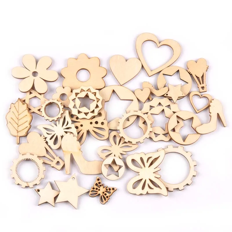 18 шт. деревянные аксессуары для украшения дома|Поделки из дерева| |