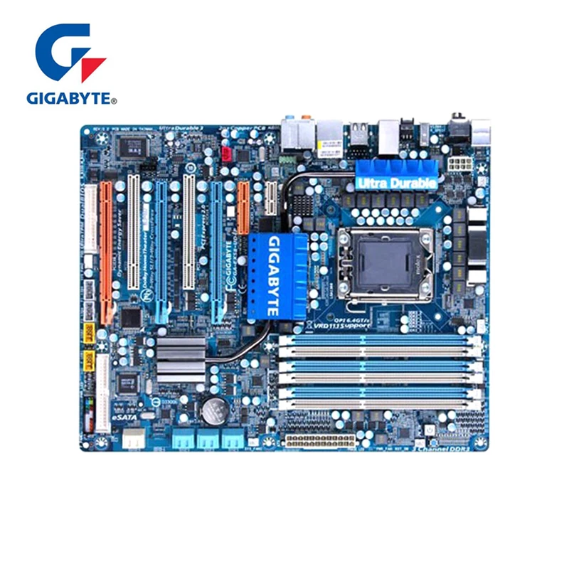 Материнская плата Gigabyte GA EX58 UD4P для Intel X58 DDR3 USB2.0 24 ГБ SATA II LGA 1366 настольная системная