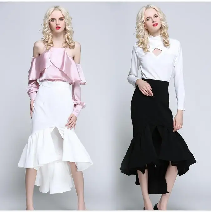 SIPAIYA/2017 брендовая новая сексуальная юбка Русалочки для вечеринки с оборками