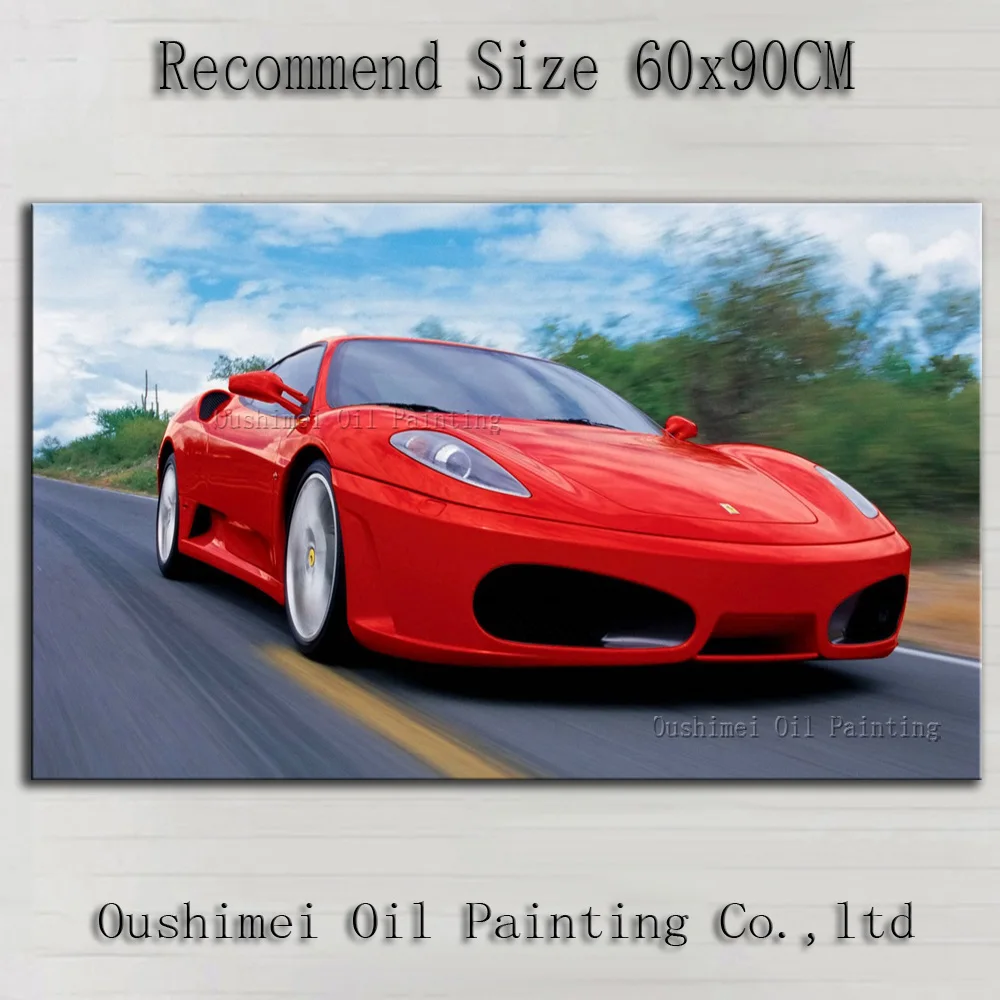 Художественная ручная роспись Топ гоночный автомобиль картина маслом на холсте