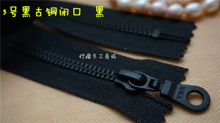 

YKK5 metal black bronze closed zipper black 15-50cm - garment pocket
