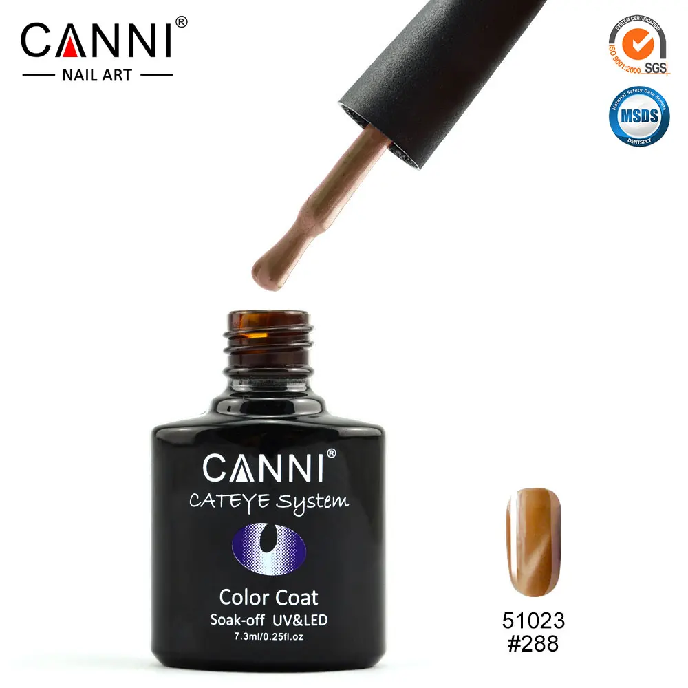 288 CANNI 7,3 мл Магнитный Гель-лак «кошачий глаз» 51024 высокое качество маникюрный салон продукты 24 цвета замочить от кошачьих глаз гель лак для ногтей - Цвет: 288
