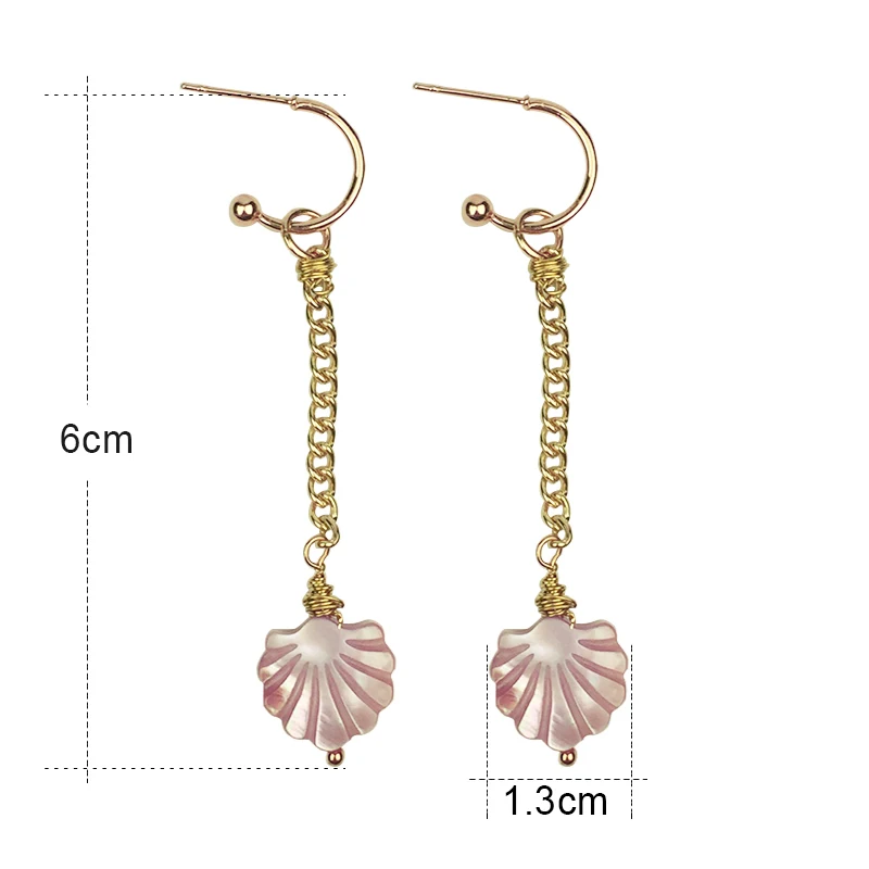 Женские длинные серьги в виде цветка ракушки Японский Корейский стиль милые boucle