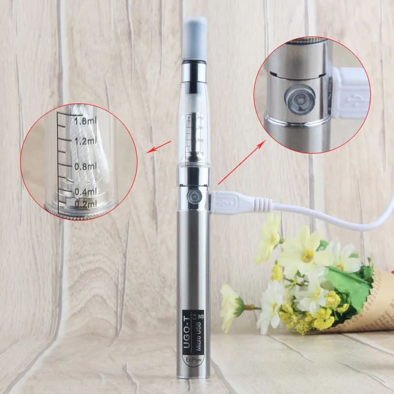 Steel Электронная сигарета eGo T CE4 650mAh одиночный блистерный стартовый комплект Ugo Vape ручка 510 резьба микро USB Проходная батарея - Цвет: Steel
