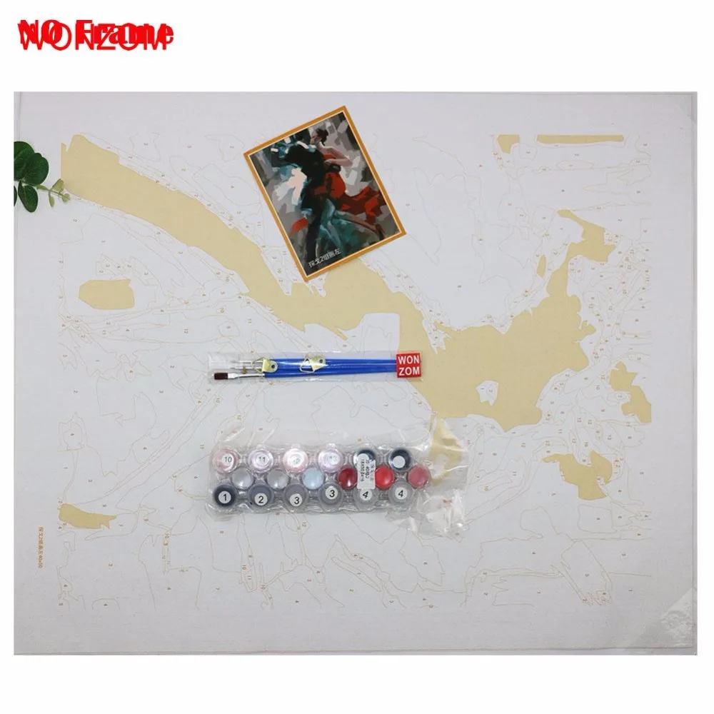 Набор для рисования по номерам на холсте влюбленная масляная краска WONZOM Dance Couple