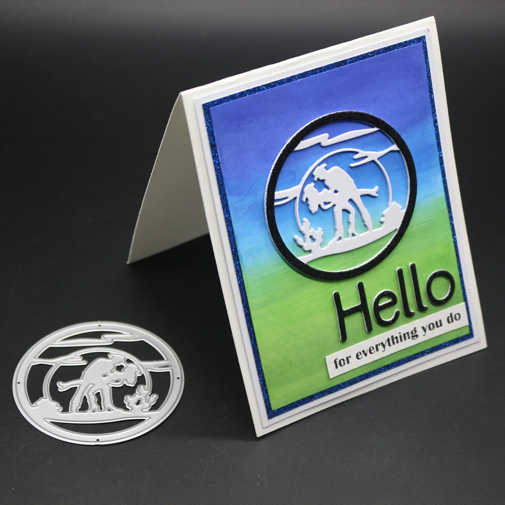 Для любителей танцев в круглой раме металлический прорезной трафарет для