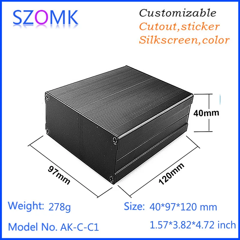 Новый алюминиевый корпус szomk 1 шт. 40*97*120 мм для корпуса печатной платы