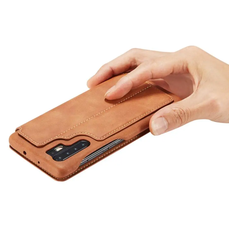 Чехол книжка для Huawei P30/P30 Lite/Nova 4E кожаный роскошный деловой винтажный