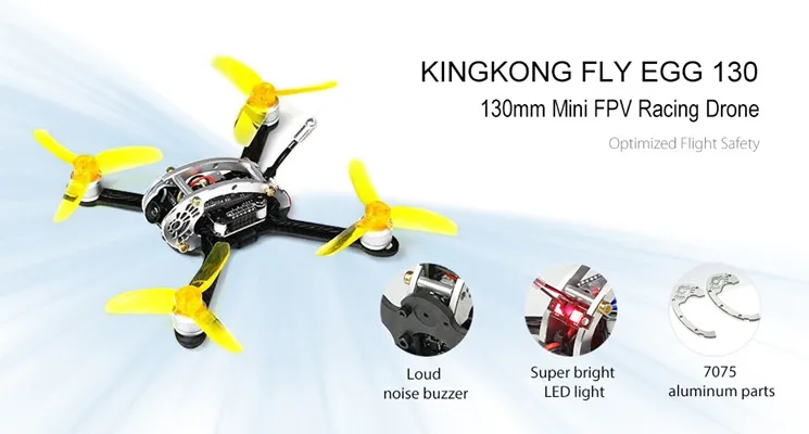 Kingkong FLY EGG 100 100 мм гоночный Радиоуправляемый Дрон с F3 10A 4в1 Blheli_S 25/100 мВт 16CH 800TVL FPV Квадрокоптер DIY PNP BNF