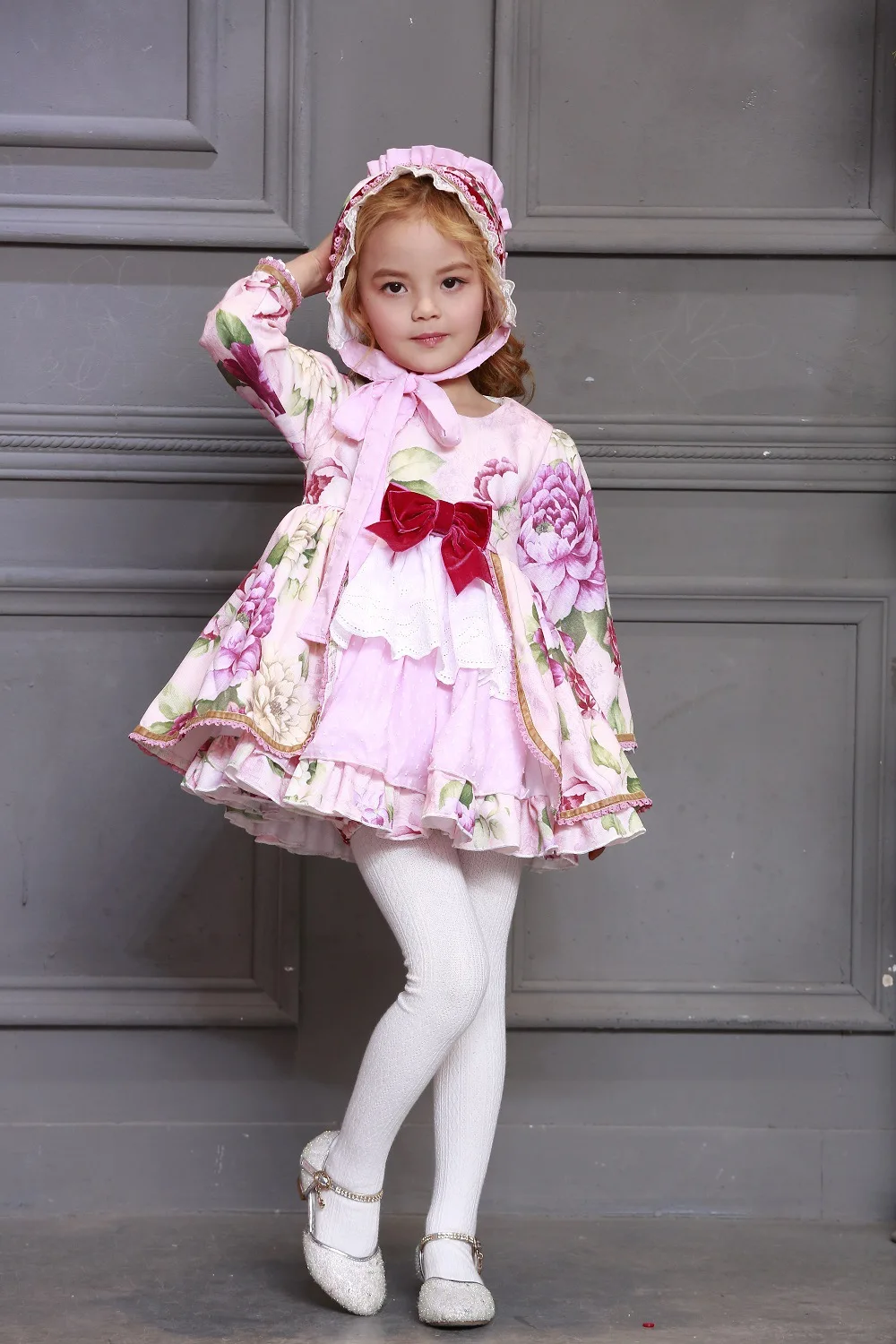 Комплект из 3 предметов платье в испанском стиле для девочек розовое принцессы с