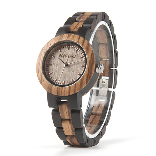 Women 38mm BOBO BIRD, женские деревянные часы, роскошный браслет, часы с двумя цветами, деревянный ремешок, женское платье, часы, relogio feminino V-N30 - Цвет: Women 38mm