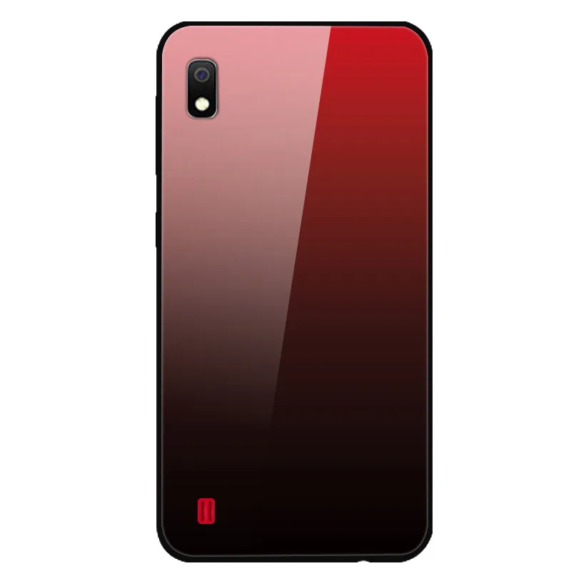 Red black Для samsung A10 A20 A30 A50 A70 чехол из закаленного стекла с градиентом из мягкого ТПУ Рамка задняя крышка для Galaxy A 30 50 A50 10 PC пластик - Цвет: Red black