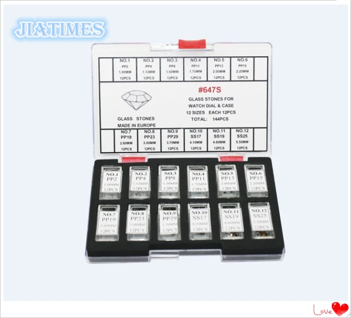 

Free Shipping 144 PCs Clear Glass Paste Stones for Watch Dial and Cases