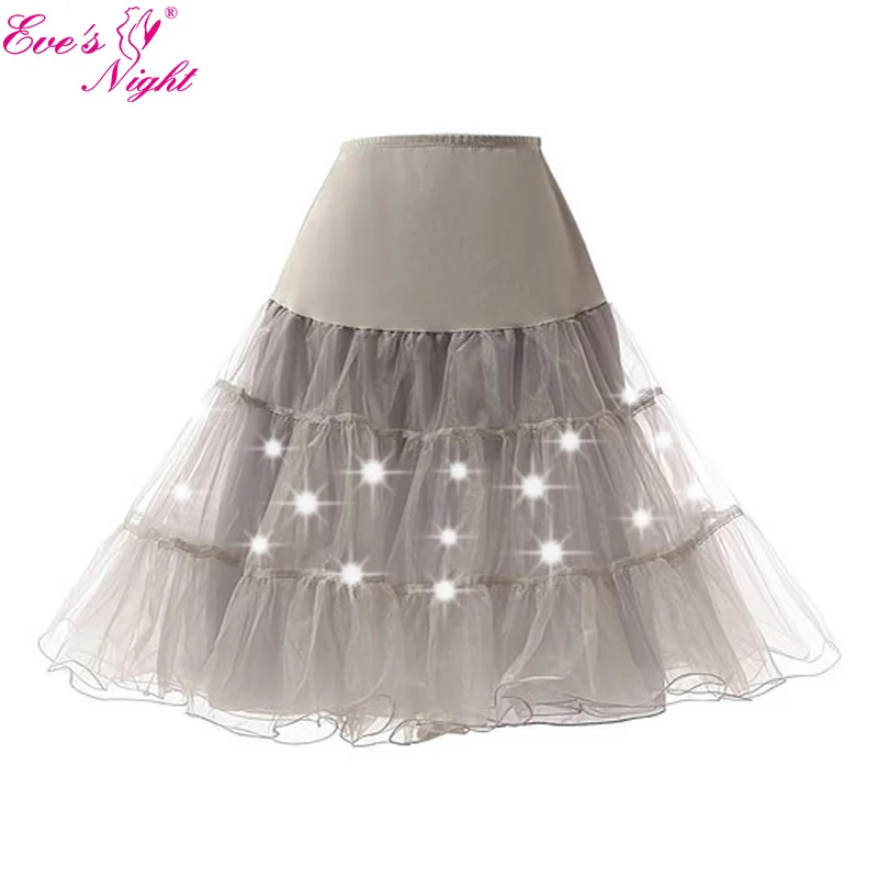 Led Lighting Party Dance Show Midi Tutu Skirt Women Festival Big Hem Mesh Pleated Petticoat Plus Size 3xl 4xl 5xl 6xl Dropship