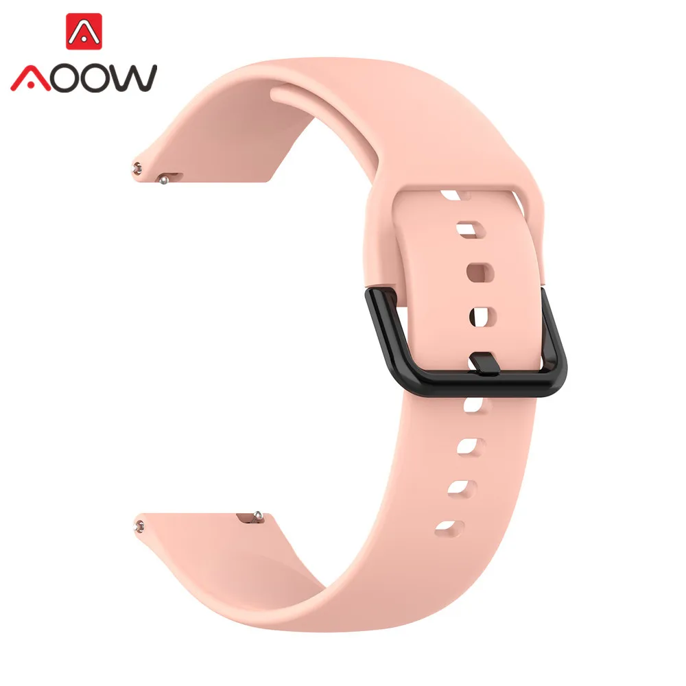 Pink 20 мм мягкий силиконовый ремешок для часов samsung Galaxy Watch Active 42 мм gear S2 спортивный водонепроницаемый женский мужской браслет R500 - Цвет ремешка: Pink