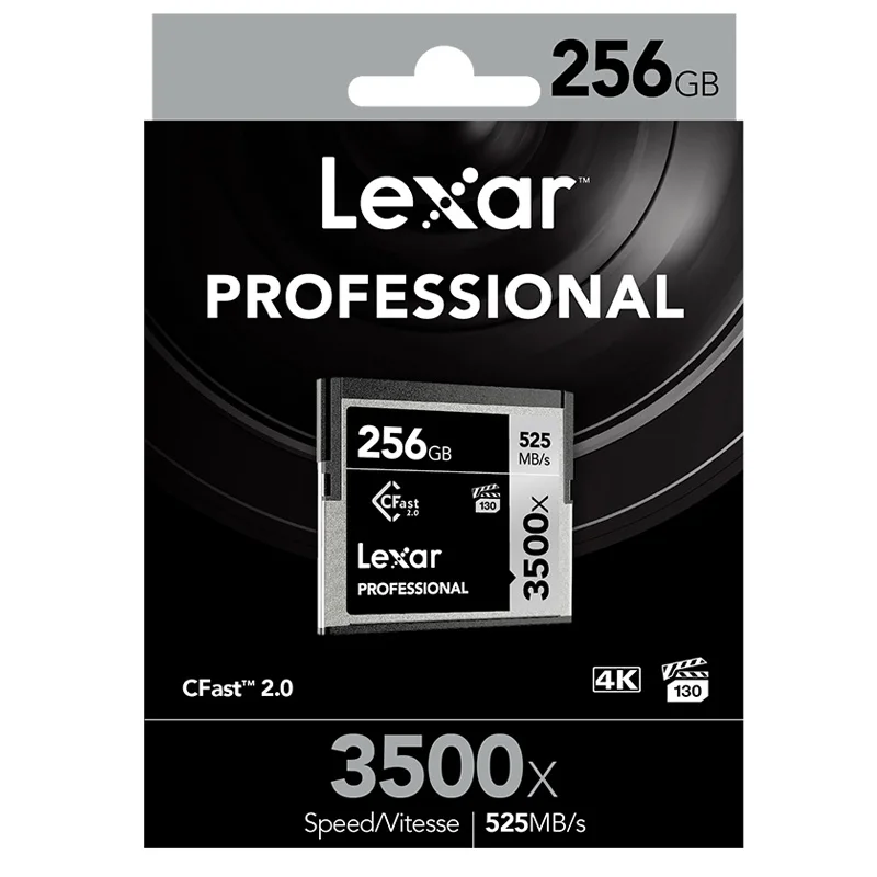 Original Genuine Lexar Flash CF card Cfast 2.0 cards 256G 3500X 525M/s professional camera memory card For 4K Full HD SLR camera
