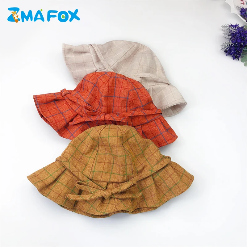 Летняя Клетчатая Панама ZMAFOX 2019 детская мягкая шляпа от солнца женские и детские