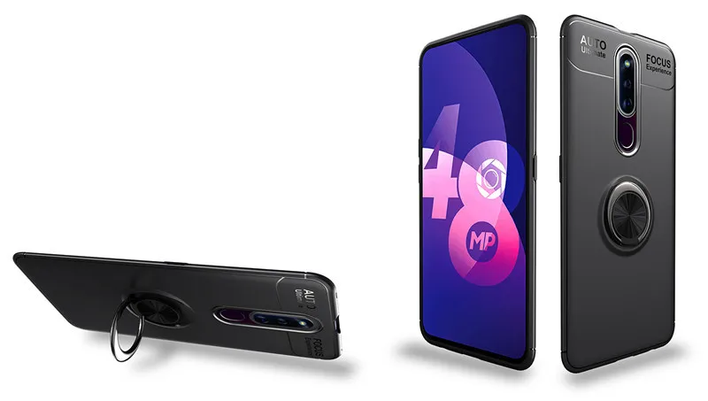 Чехол для OPPO F11 Pro Ударопрочный Мягкий чехол Oppo Reno 10x Zoom магнитный держатель кольца