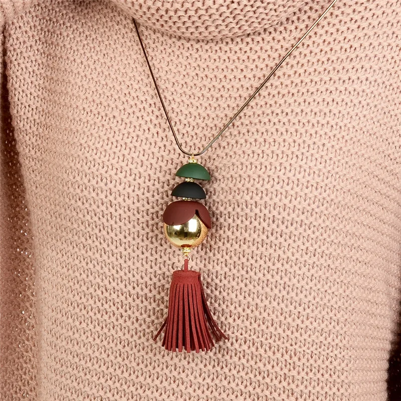 1 Pc Velvet Tassel Long Necklace Statement Fashion Jewelry Party Gift New Design Sweater Chain Hot Selling | Украшения и