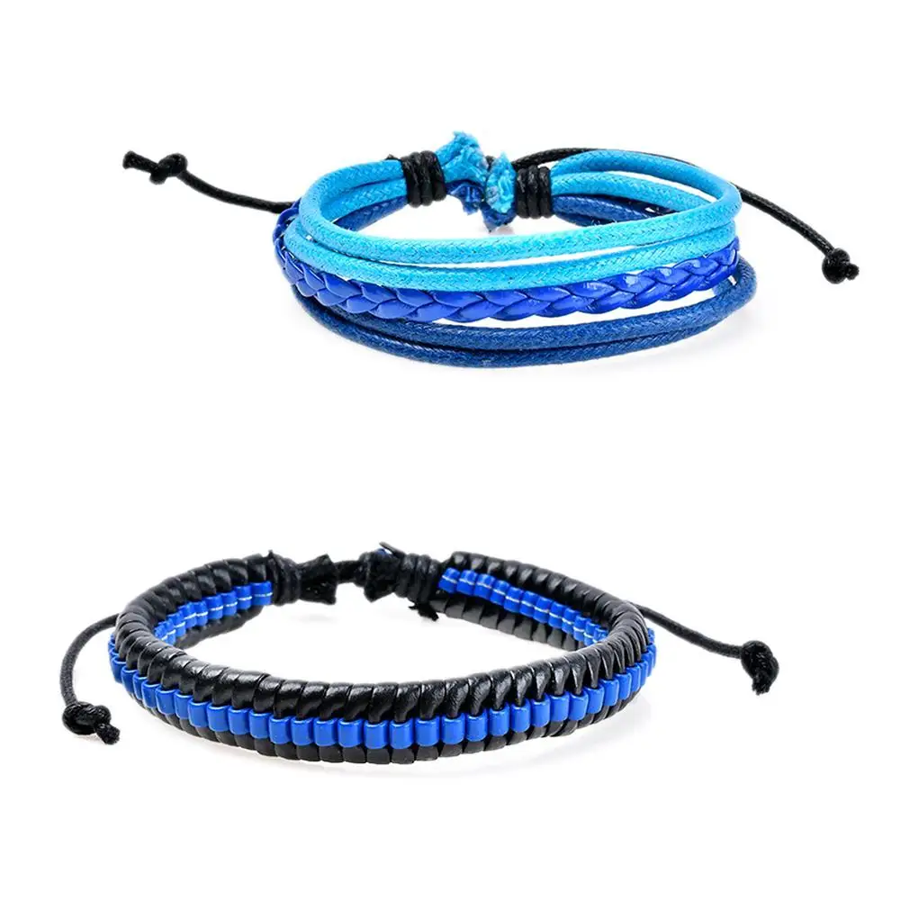 3 шт./компл. многослойный Плетеный плетеный браслет ручной работы браслеты